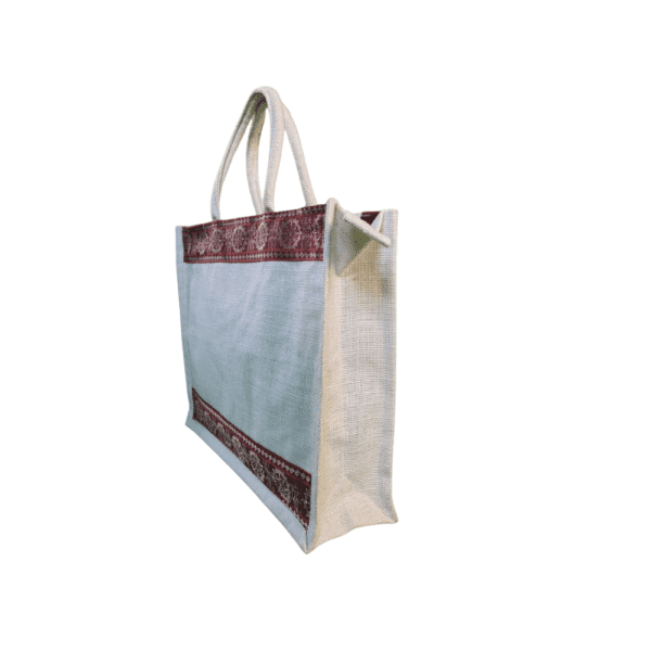 White Jute Shopping Bags - Image 3