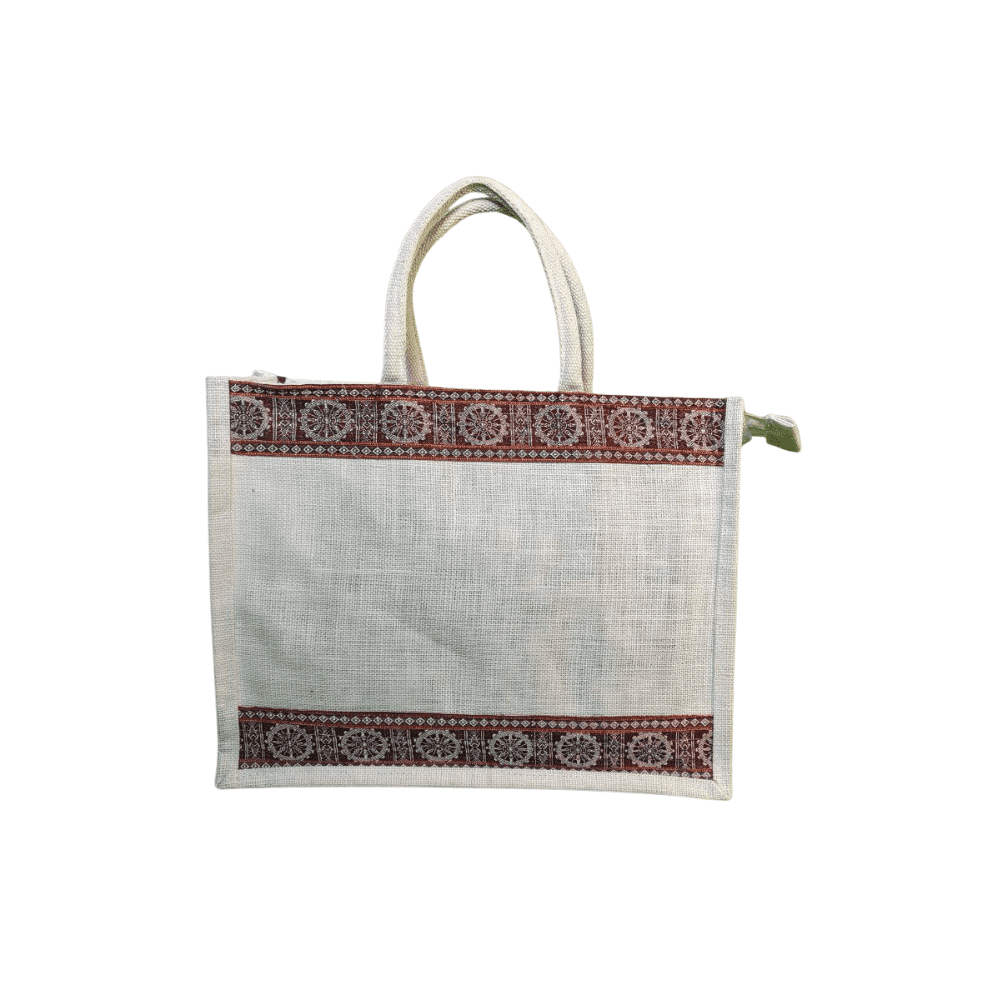 White Jute Shopping Bags - Image 2